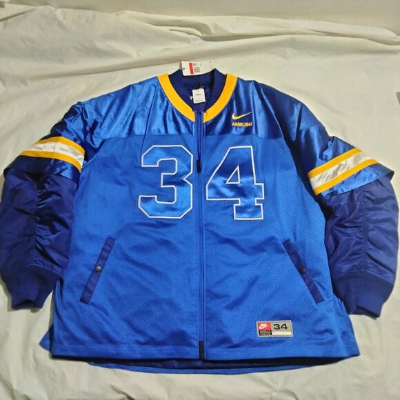 Nike x AMBUSH Football Jacket Deep Royal Blue Men’s Size L NWT DX6916-455 - Picture 1 of 6